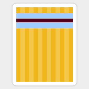 Aston Villa Retro 1985 Yellow Striped Blue and Claret Bars Away Sticker